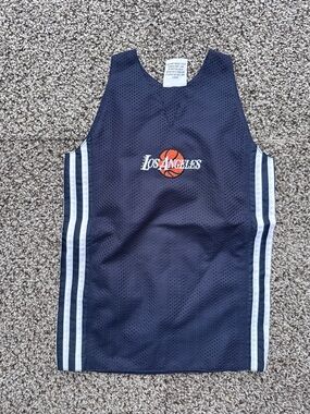 Y2K baby Los Angeles Navy Basketball Mesh Tank with Stripes
